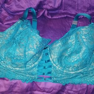 Cacique Turquoise Lace Bra